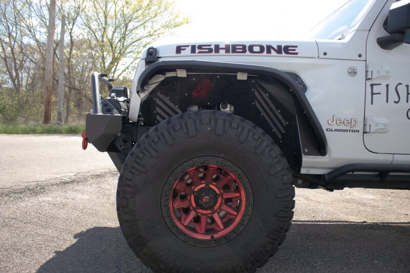 Jeep Wrangler JL Fender Flares - Front - Fishbone Offroad - Aluminum Elite - Black - `18-`27